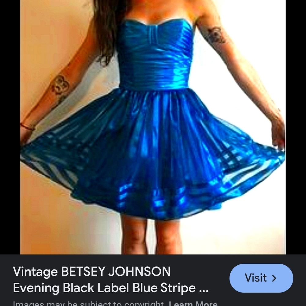 Betsey Johnson Blue Strapless Dress